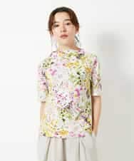 NHKGF96150 GIANNI LO GIUDICE(小さいサイズ)(メゾン ドゥ サンク) 水彩フラワープリントTシャツ ラベンダー