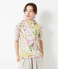 NHKGF96150 GIANNI LO GIUDICE(小さいサイズ)(メゾン ドゥ サンク) 水彩フラワープリントTシャツ ラベンダー