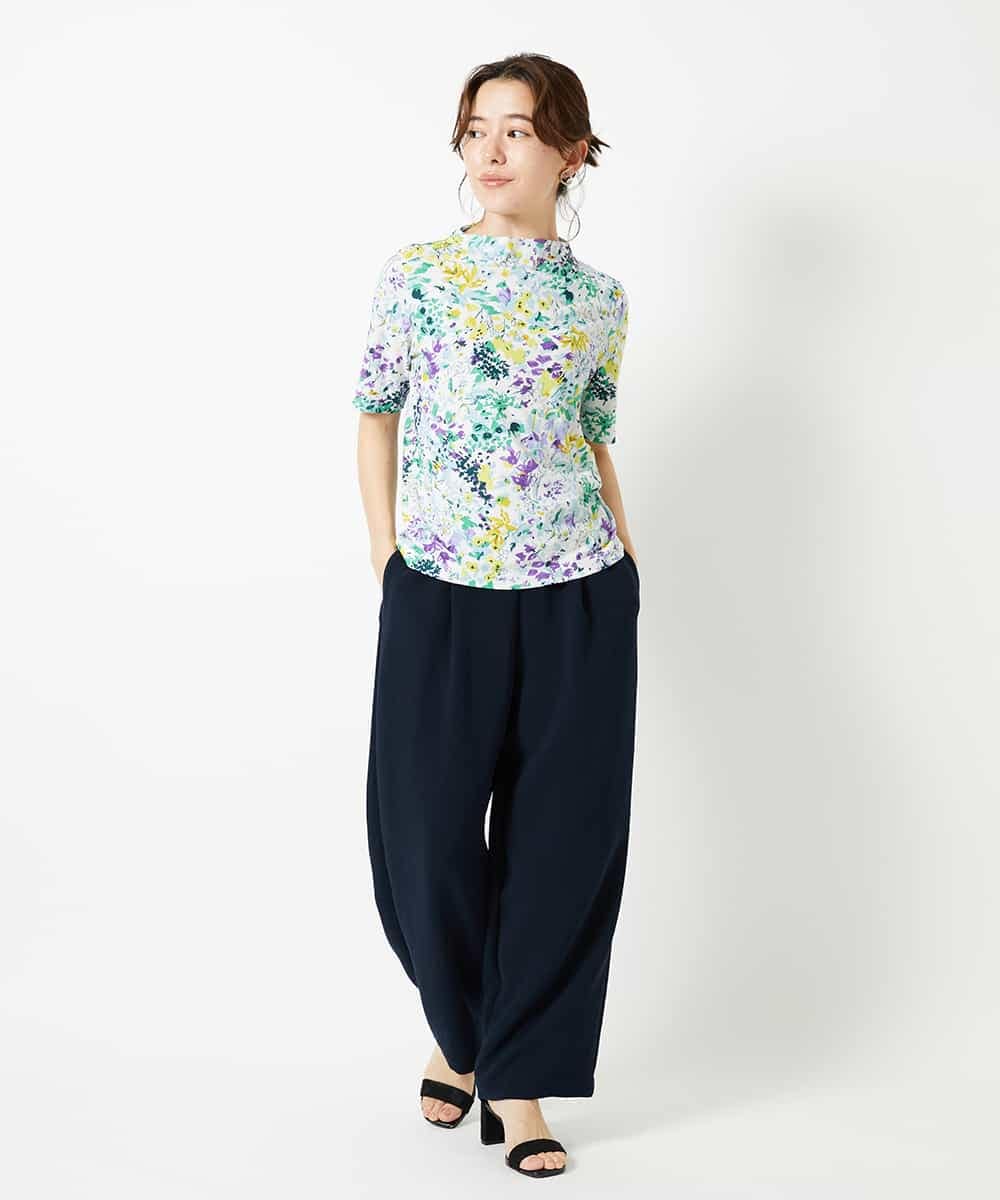 NHKGF96150 GIANNI LO GIUDICE(小さいサイズ)(メゾン ドゥ サンク) 水彩フラワープリントTシャツ ラベンダー