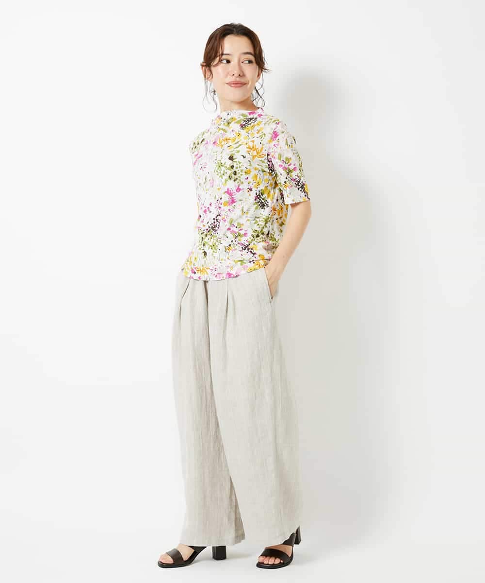 NHKGF96150 GIANNI LO GIUDICE(小さいサイズ)(メゾン ドゥ サンク) 水彩フラワープリントTシャツ ラベンダー