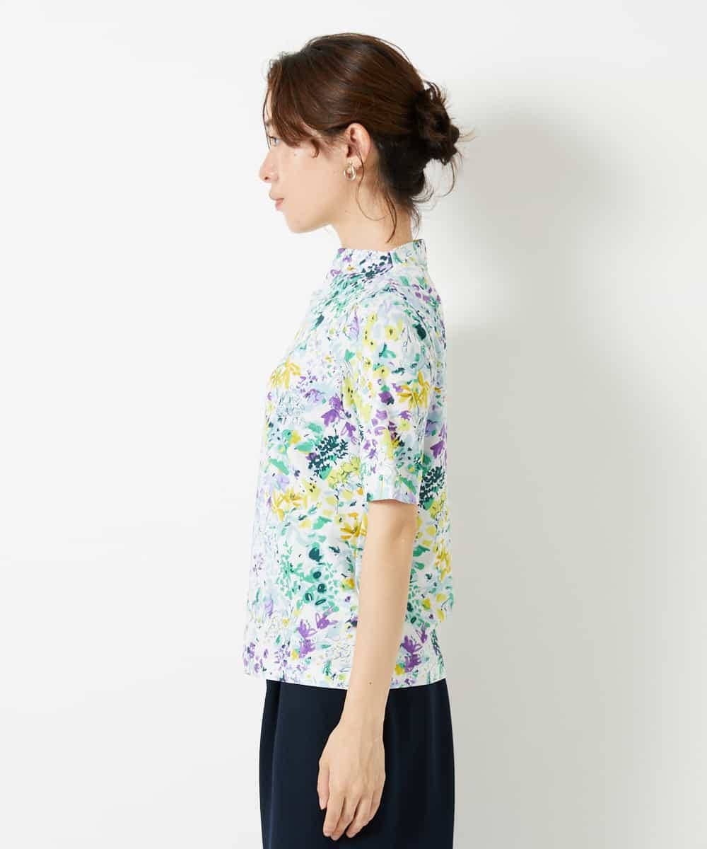 NHKGF96150 GIANNI LO GIUDICE(小さいサイズ)(メゾン ドゥ サンク) 水彩フラワープリントTシャツ ラベンダー