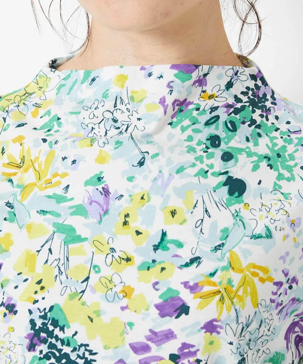 NHKGF96150 GIANNI LO GIUDICE(小さいサイズ)(メゾン ドゥ サンク) 水彩フラワープリントTシャツ ラベンダー
