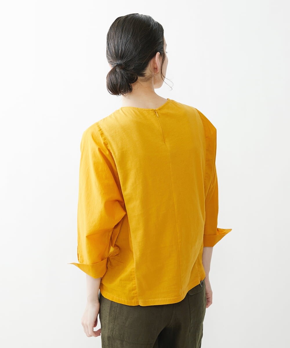 NHKGQ33240 GIANNI LO GIUDICE(小さいサイズ)(メゾン ドゥ サンク) テープ刺繍幾何柄デザイントップス ブルーグリーン