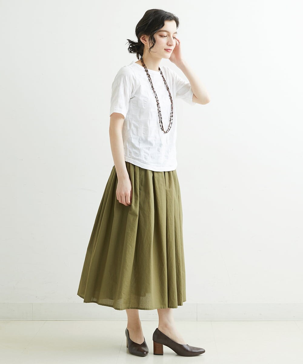 NHKGS31130 GIANNI LO GIUDICE(小さいサイズ)(メゾン ドゥ サンク) [洗える・日本製]イレギュラーブロックジャガードプルオーバー ホワイト