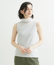 NHKGU06085 GIANNI LO GIUDICE(小さいサイズ)(メゾン ドゥ サンク) [日本製]コットンチュールノースリーブプルオーバー ライトグレー
