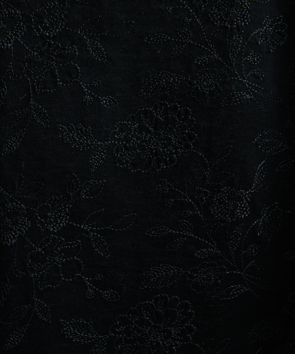 NHKGU81180 GIANNI LO GIUDICE(小さいサイズ)(メゾン ドゥ サンク) [日本製]シルケット天竺フラワー刺繍カットソー ホワイト