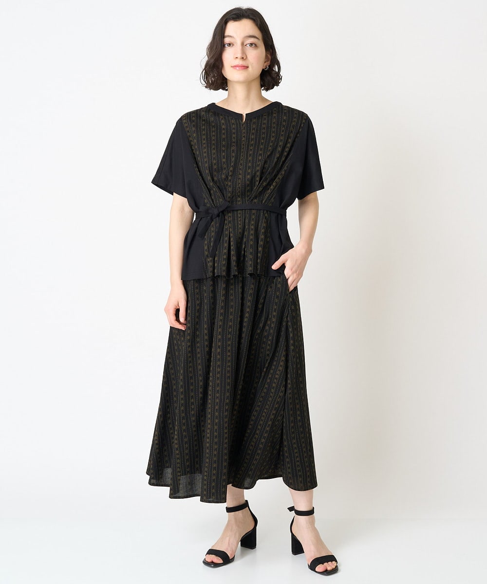 NHKGV50260 GIANNI LO GIUDICE(小さいサイズ)(メゾン ドゥ サンク) [セットアップ対応]ハイゲージ天竺プリントカットソー ブラック系