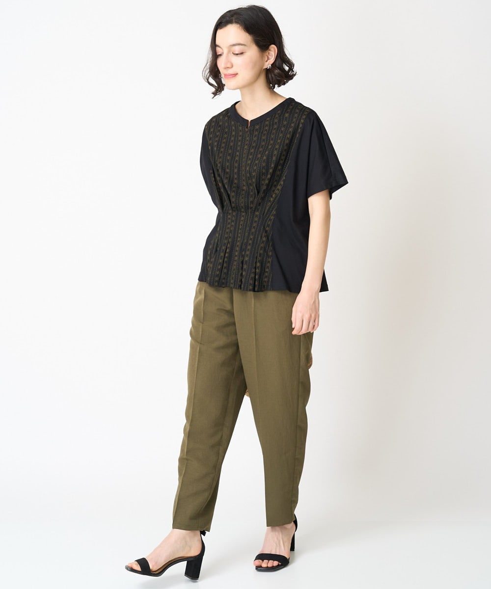 NHKGV50260 GIANNI LO GIUDICE(小さいサイズ)(メゾン ドゥ サンク) [セットアップ対応]ハイゲージ天竺プリントカットソー ブラック系