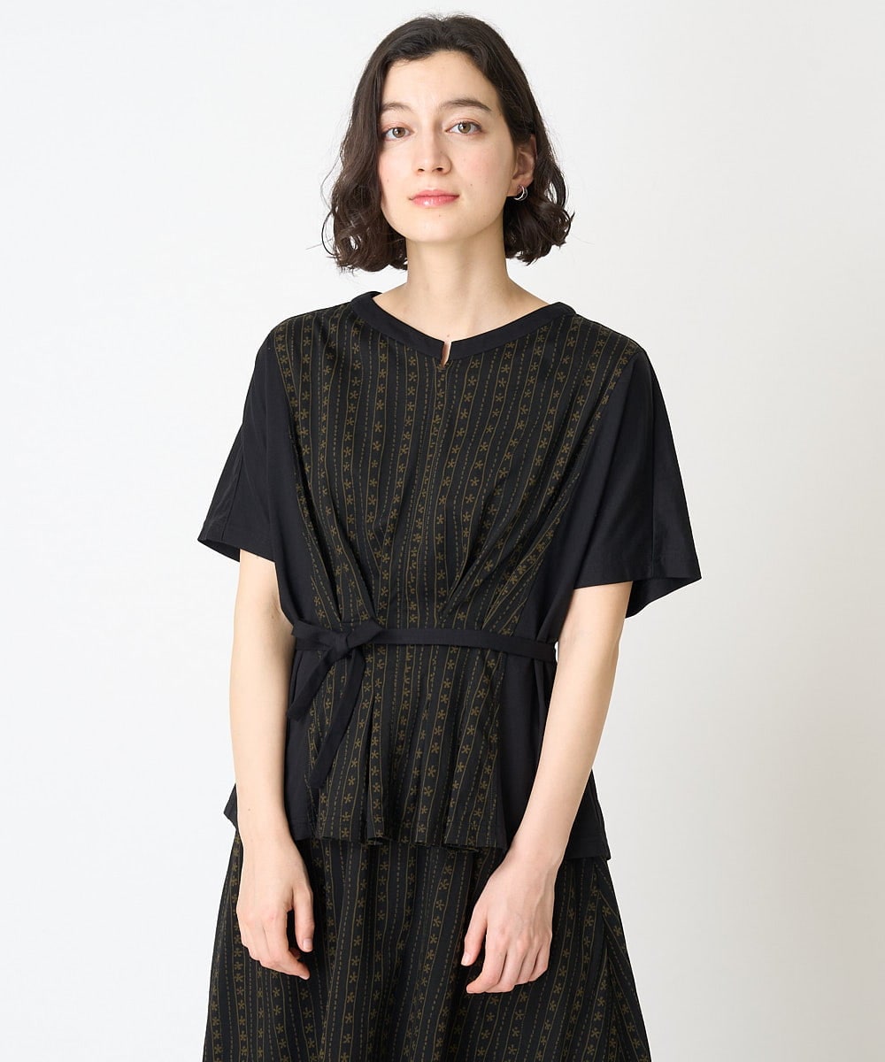NHKGV50260 GIANNI LO GIUDICE(小さいサイズ)(メゾン ドゥ サンク) [セットアップ対応]ハイゲージ天竺プリントカットソー ブラック系