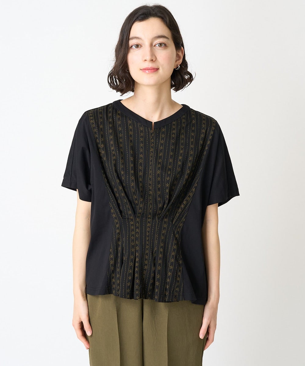 NHKGV50260 GIANNI LO GIUDICE(小さいサイズ)(メゾン ドゥ サンク) [セットアップ対応]ハイゲージ天竺プリントカットソー ブラック系