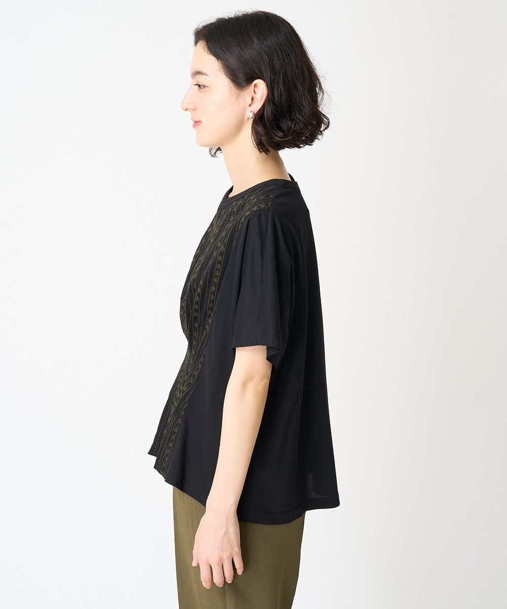 NHKGV50260 GIANNI LO GIUDICE(小さいサイズ)(メゾン ドゥ サンク) [セットアップ対応]ハイゲージ天竺プリントカットソー ブラック系