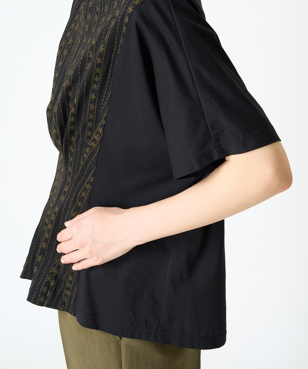 NHKGV50260 GIANNI LO GIUDICE(小さいサイズ)(メゾン ドゥ サンク) [セットアップ対応]ハイゲージ天竺プリントカットソー ブラック系