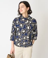 NHKGV51250 GIANNI LO GIUDICE(小さいサイズ)(メゾン ドゥ サンク) [日本製]ファンキーフラワープリントカットソー ブルー系