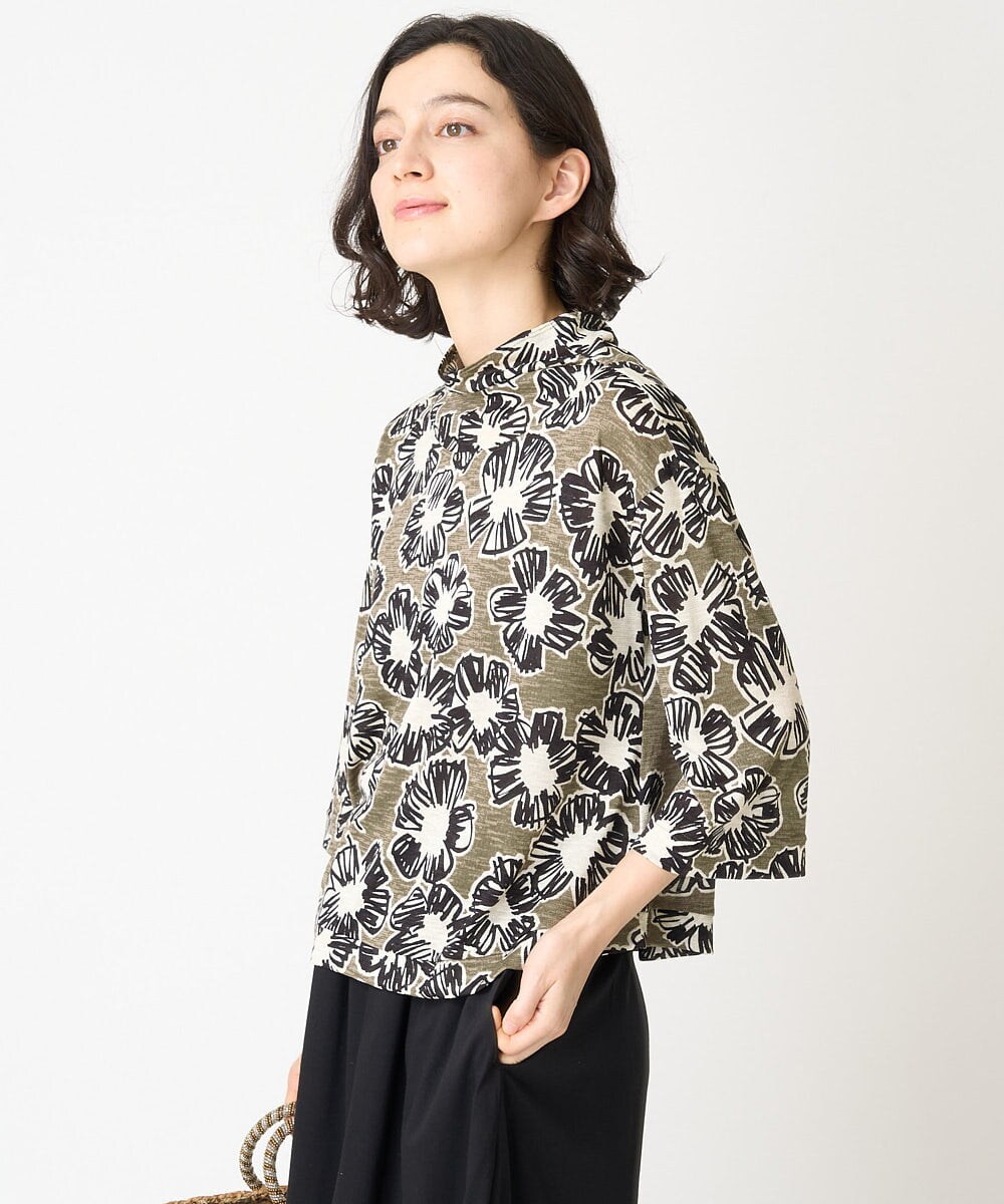 NHKGV51250 GIANNI LO GIUDICE(小さいサイズ)(メゾン ドゥ サンク) [日本製]ファンキーフラワープリントカットソー ブルー系