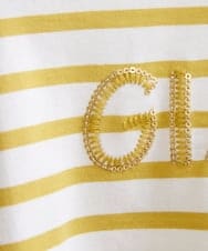 NHKGW33180 GIANNI LO GIUDICE(小さいサイズ)(メゾン ドゥ サンク) [日本製]エココットンロゴカットソー グレー×ホワイト