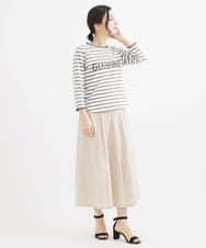NHKGW33180 GIANNI LO GIUDICE(小さいサイズ)(メゾン ドゥ サンク) [日本製]エココットンロゴカットソー グレー×ホワイト
