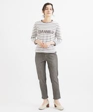 NHKGW33180 GIANNI LO GIUDICE(小さいサイズ)(メゾン ドゥ サンク) [日本製]エココットンロゴカットソー グレー×ホワイト