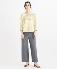 NHKGW33180 GIANNI LO GIUDICE(小さいサイズ)(メゾン ドゥ サンク) [日本製]エココットンロゴカットソー グレー×ホワイト
