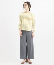 NHKGW33180 GIANNI LO GIUDICE(小さいサイズ)(メゾン ドゥ サンク) [日本製]エココットンロゴカットソー グレー×ホワイト