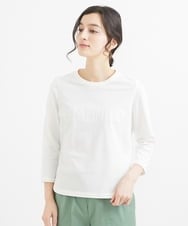 NHKGW33180 GIANNI LO GIUDICE(小さいサイズ)(メゾン ドゥ サンク) [日本製]エココットンロゴカットソー グレー×ホワイト