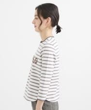 NHKGW33180 GIANNI LO GIUDICE(小さいサイズ)(メゾン ドゥ サンク) [日本製]エココットンロゴカットソー グレー×ホワイト