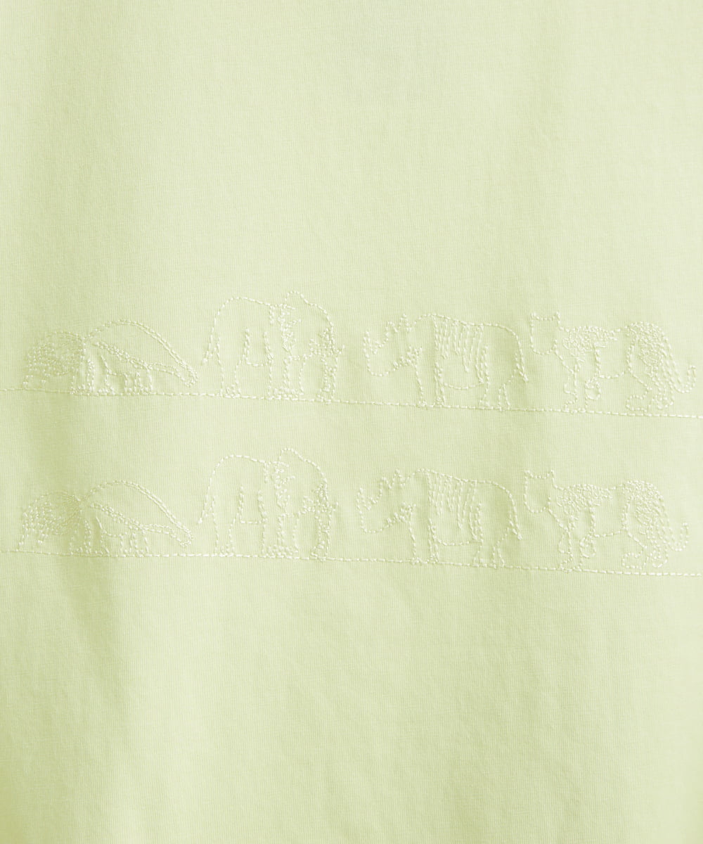 NHKGW41200 GIANNI LO GIUDICE(小さいサイズ)(メゾン ドゥ サンク) アニマル刺繍イレギュラーヘムカットソー ライトブルー
