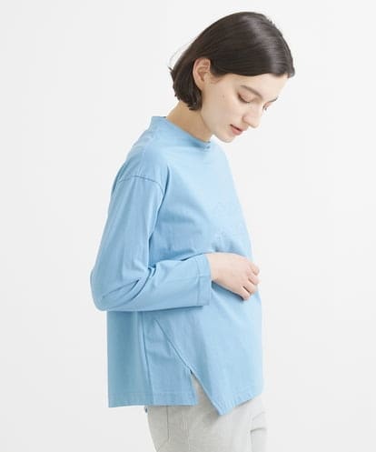 NHKGW41200  アニマル刺繍イレギュラーヘムカットソー