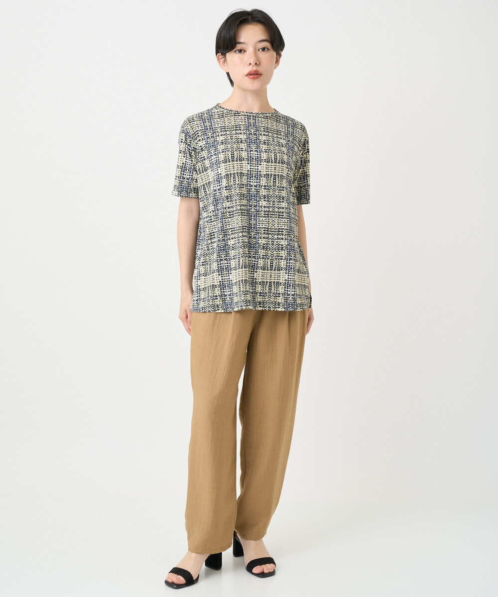 NHKHA01170 GIANNI LO GIUDICE(小さいサイズ)(メゾン ドゥ サンク) [接触冷感]ジオメトリックプリントカットソー オレンジ系