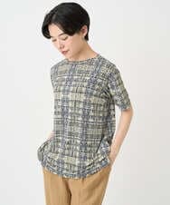 NHKHA01170 GIANNI LO GIUDICE(小さいサイズ)(メゾン ドゥ サンク) [接触冷感]ジオメトリックプリントカットソー グリーン系