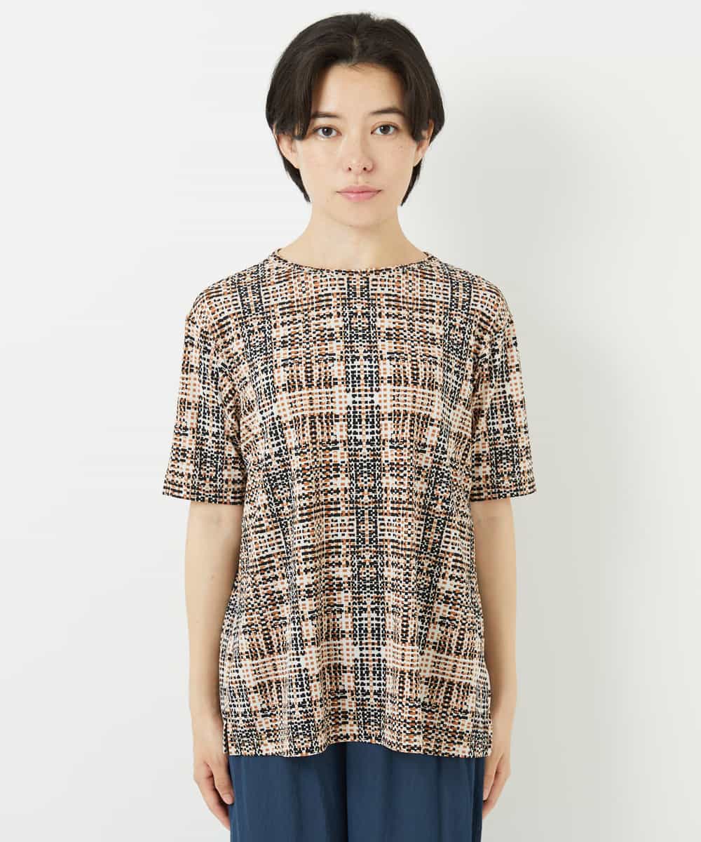 NHKHA01170 GIANNI LO GIUDICE(小さいサイズ)(メゾン ドゥ サンク) ジオメトリックプリントカットソープルオーバー オレンジ