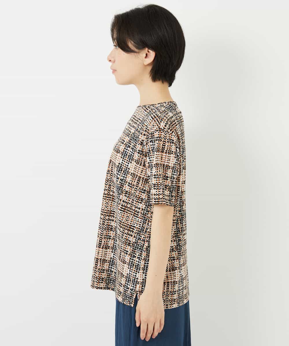 NHKHA01170 GIANNI LO GIUDICE(小さいサイズ)(メゾン ドゥ サンク) ジオメトリックプリントカットソープルオーバー オレンジ