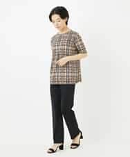NHKHA01170 GIANNI LO GIUDICE(小さいサイズ)(メゾン ドゥ サンク) [接触冷感]ジオメトリックプリントカットソー オレンジ系