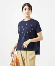NHKHA02230 GIANNI LO GIUDICE(小さいサイズ)(メゾン ドゥ サンク) コットン天竺しずくプリントカットソープルオーバー ネイビー