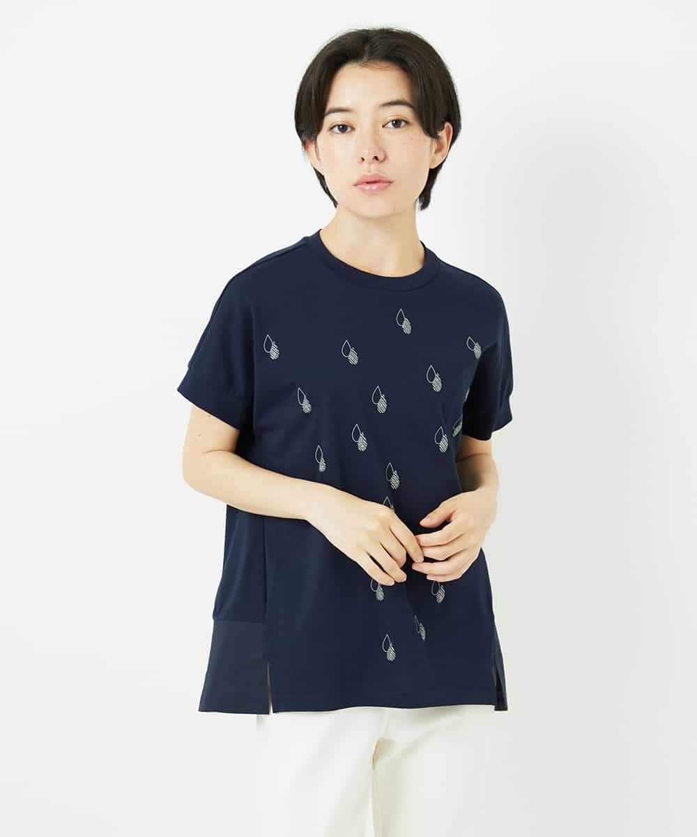 NHKHA02230 GIANNI LO GIUDICE(小さいサイズ)(メゾン ドゥ サンク) コットン天竺しずくプリントカットソープルオーバー ネイビー