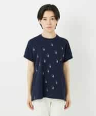 NHKHA02230 GIANNI LO GIUDICE(小さいサイズ)(メゾン ドゥ サンク) コットン天竺しずくプリントカットソープルオーバー ネイビー
