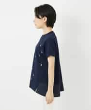 NHKHA02230 GIANNI LO GIUDICE(小さいサイズ)(メゾン ドゥ サンク) コットン天竺しずくプリントカットソープルオーバー ネイビー