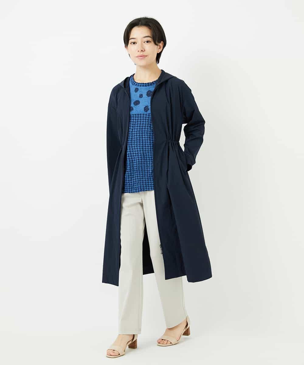 NHKHA11210 GIANNI LO GIUDICE(小さいサイズ)(メゾン ドゥ サンク) [日本製]麻混ドットワッシャージャガードカットソー ブルー系