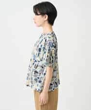 NHKHB33220 GIANNI LO GIUDICE(小さいサイズ)(メゾン ドゥ サンク) [接触冷感・日本製]強撚コットン天竺プリントカットソー ブルー系