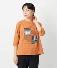 NHKHD01150 GIANNI LO GIUDICE(小さいサイズ)(メゾン ドゥ サンク) 天竺フォトプリントTシャツ オレンジ