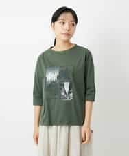 NHKHD01150 GIANNI LO GIUDICE(小さいサイズ)(メゾン ドゥ サンク) 天竺フォトプリントTシャツ カーキ
