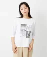 NHKHD01150 GIANNI LO GIUDICE(小さいサイズ)(メゾン ドゥ サンク) 天竺フォトプリントTシャツ ホワイト