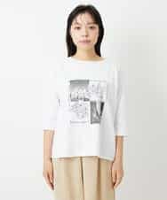 NHKHD01150 GIANNI LO GIUDICE(小さいサイズ)(メゾン ドゥ サンク) 天竺フォトプリントTシャツ ホワイト