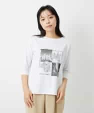 NHKHD01150 GIANNI LO GIUDICE(小さいサイズ)(メゾン ドゥ サンク) 天竺フォトプリントTシャツ ホワイト