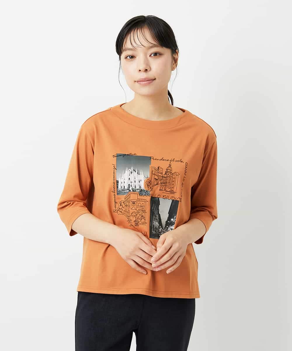 NHKHD01150 GIANNI LO GIUDICE(小さいサイズ)(メゾン ドゥ サンク) 天竺フォトプリントTシャツ ホワイト
