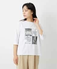 NHKHD01150 GIANNI LO GIUDICE(小さいサイズ)(メゾン ドゥ サンク) 天竺フォトプリントTシャツ ホワイト