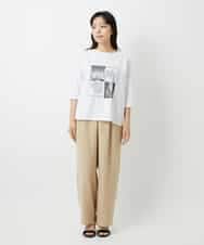 NHKHD01150 GIANNI LO GIUDICE(小さいサイズ)(メゾン ドゥ サンク) 天竺フォトプリントTシャツ ホワイト