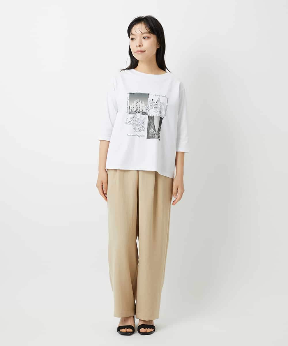 NHKHD01150 GIANNI LO GIUDICE(小さいサイズ)(メゾン ドゥ サンク) 天竺フォトプリントTシャツ ホワイト