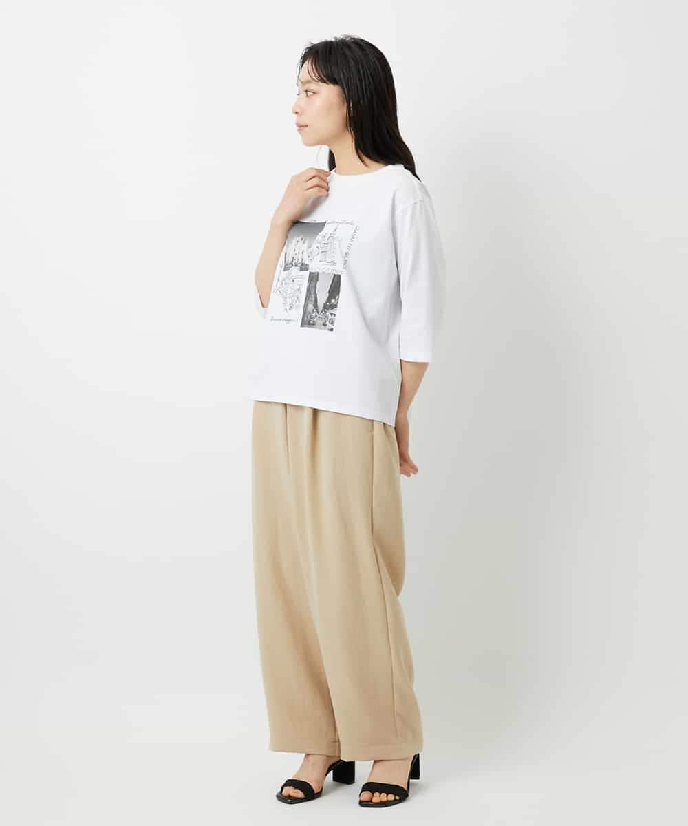 NHKHD01150 GIANNI LO GIUDICE(小さいサイズ)(メゾン ドゥ サンク) 天竺フォトプリントTシャツ ホワイト