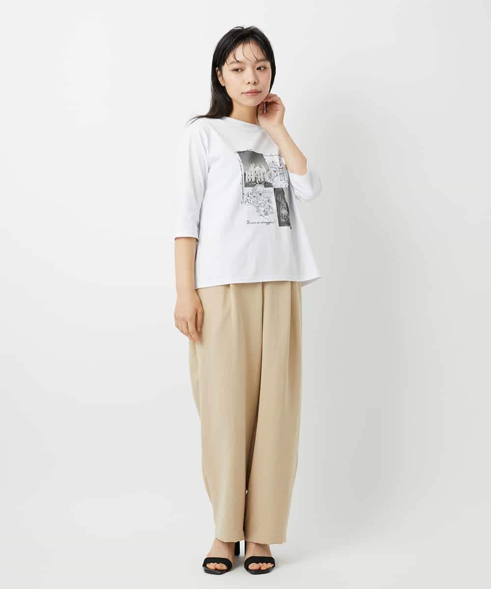 NHKHD01150 GIANNI LO GIUDICE(小さいサイズ)(メゾン ドゥ サンク) 天竺フォトプリントTシャツ ホワイト
