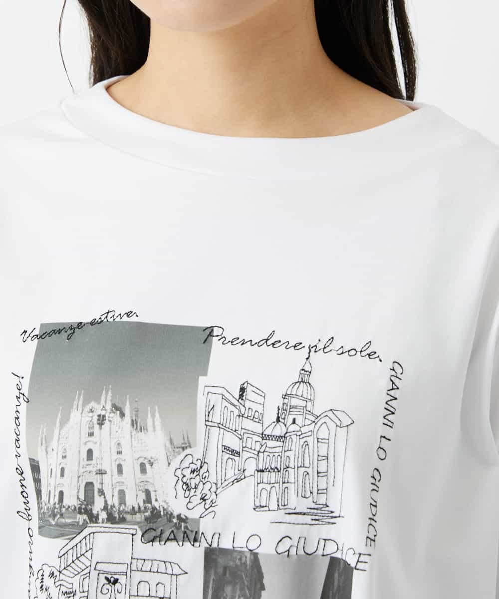NHKHD01150 GIANNI LO GIUDICE(小さいサイズ)(メゾン ドゥ サンク) 天竺フォトプリントTシャツ ホワイト